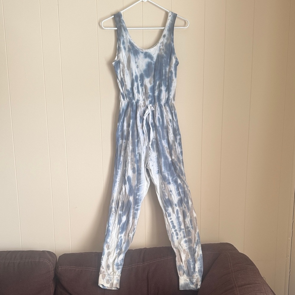 CAUTION TO THE WIND Blue Tie-Dye Jumpsuit ROMPER